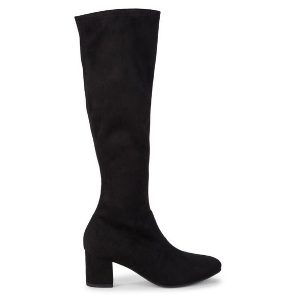 $850 Stuart Weitzman Frannie 60 Suede Knee-High Boot STRETCH BLACK 5 (PA36)